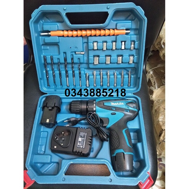 Máy khoan pin 12v MAKITA tặng bộ phụ kiện đa năng