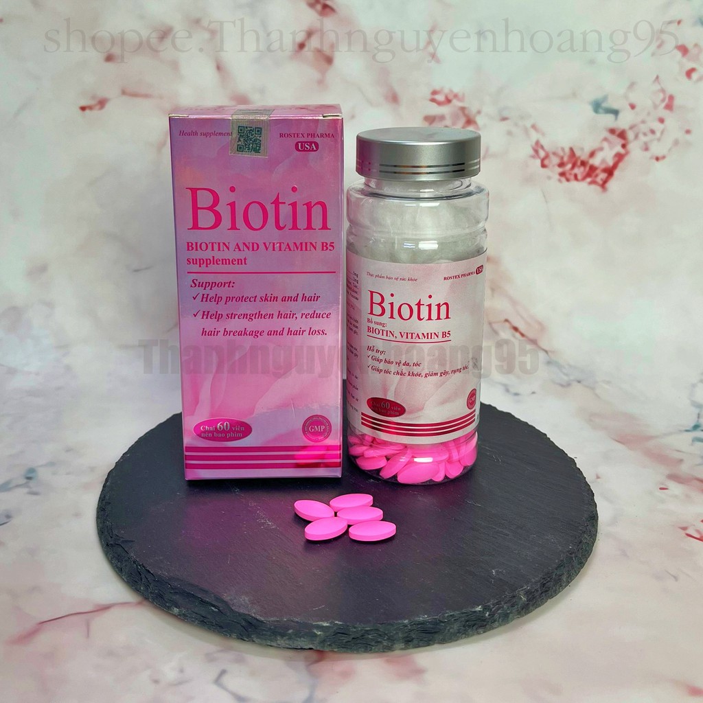 [HCM]Viên uống BIOTIN bổ sung vitamin B5 giúp tóc móng chắc khoẻ giảm gãy rụng