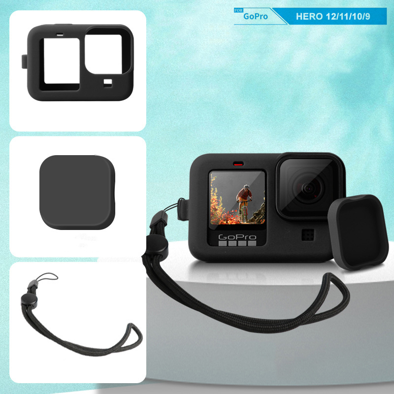 Vỏ silicon kèm nắp che cho máy quay GoPro Hero 9, GoPro Hero 10, GoPro Hero 11, GoPro Hero 12
