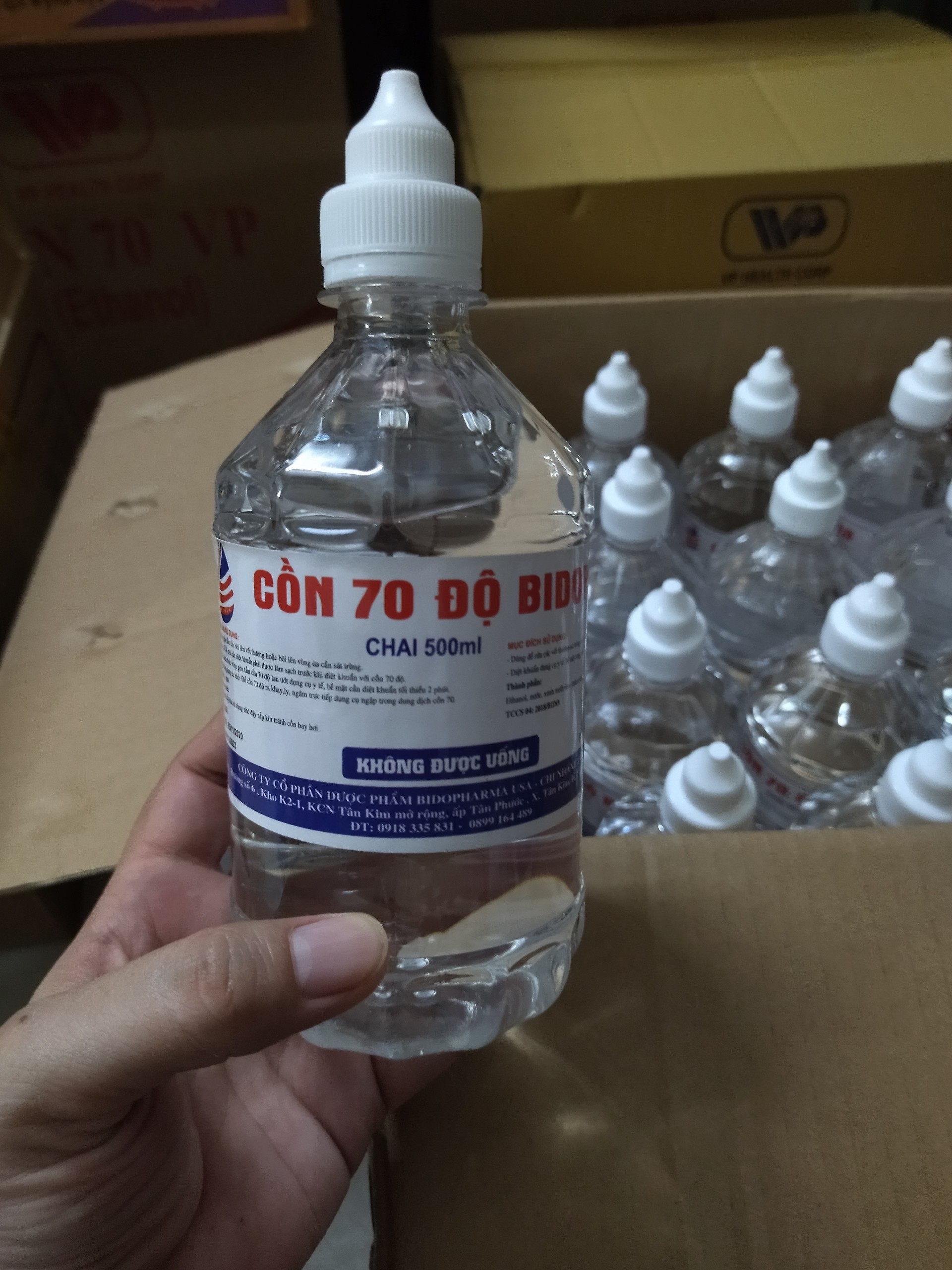 Cồn sát khuẩn y tế bidopha chai 500ml và 1000ml