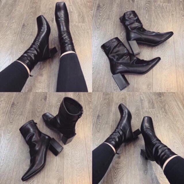 Giầy nữ, bốt nữ cổ lửng, mẫu nhăn đẹp lạ, sang chảnh (video chân thực)
