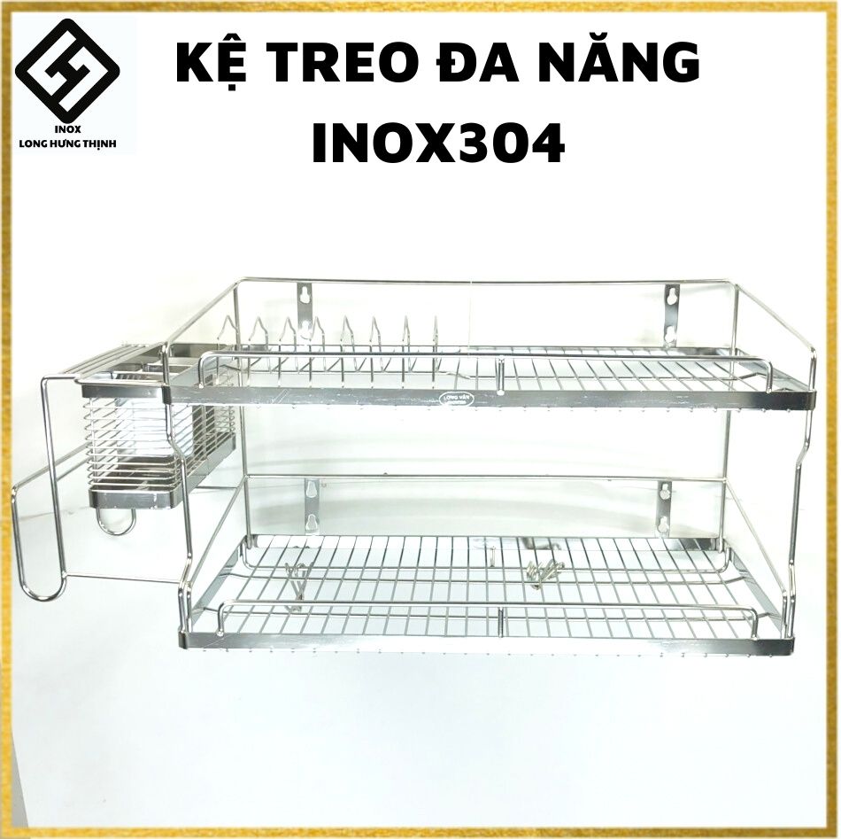 Kệ treo đa năng INOX 304 cao cấp 100%, nội thất gia dụng phòng bếp tiện lợi, kệ treo 5 trong 1, đủ loại kích thước cm