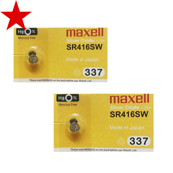 Combo 2 vỉ pin đồng hồ sr416sw 337 maxell 1.55v