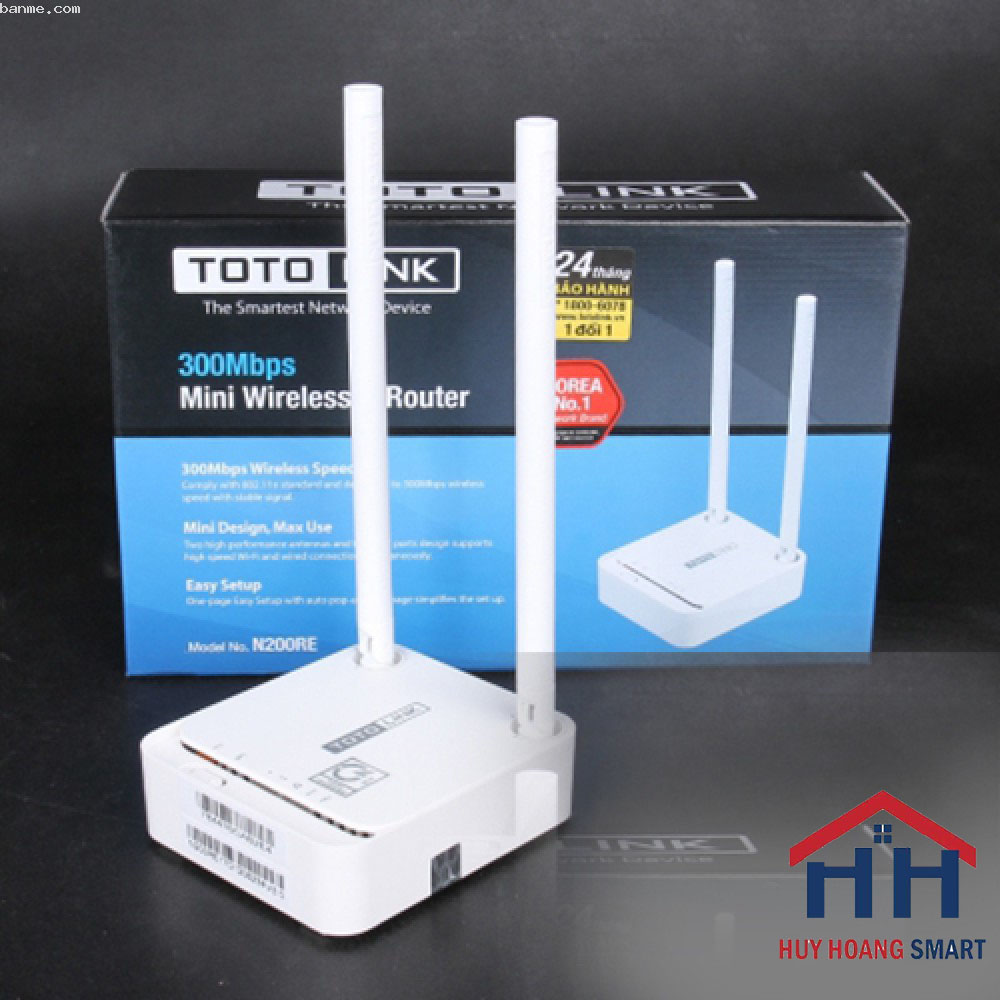 Bộ Phát WiFi TOTOLINK N200RE-V3 300Mbps (Hàng Chính Hãng - Bảo Hành 24T )