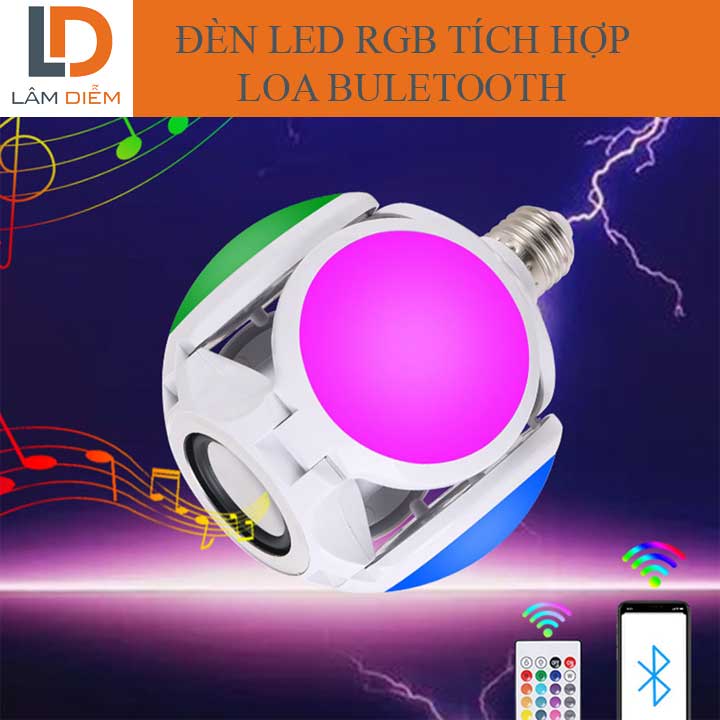 ĐÈN LED RGB TÍCH HỢP LOA BLUETOOTH 4.0  CÓ REMOTE  CQ9