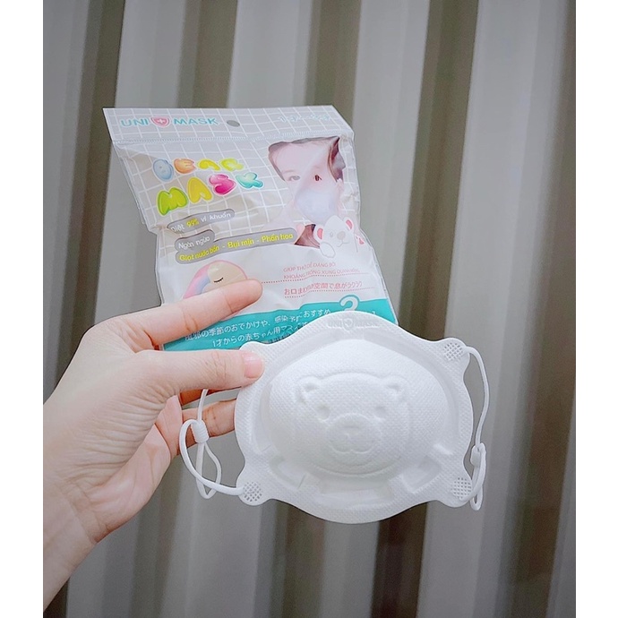 Khẩu trang trẻ em 3D kháng khuẩn UNI MASK - dành cho em bé 6 tháng- 6 tuổi