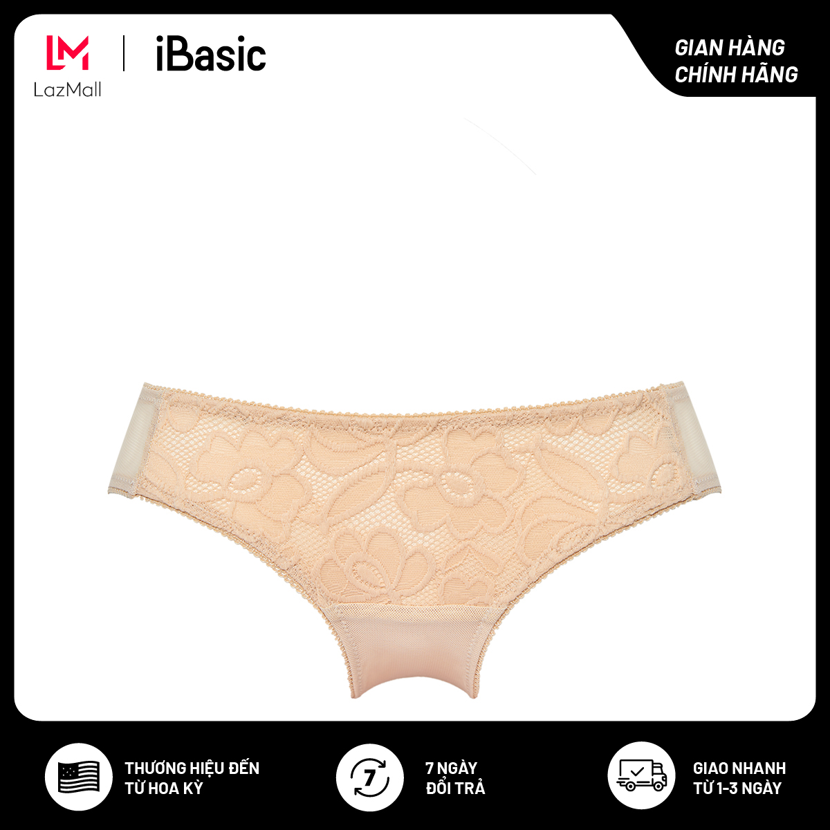 Quần lót nữ phối ren ibasic pany057