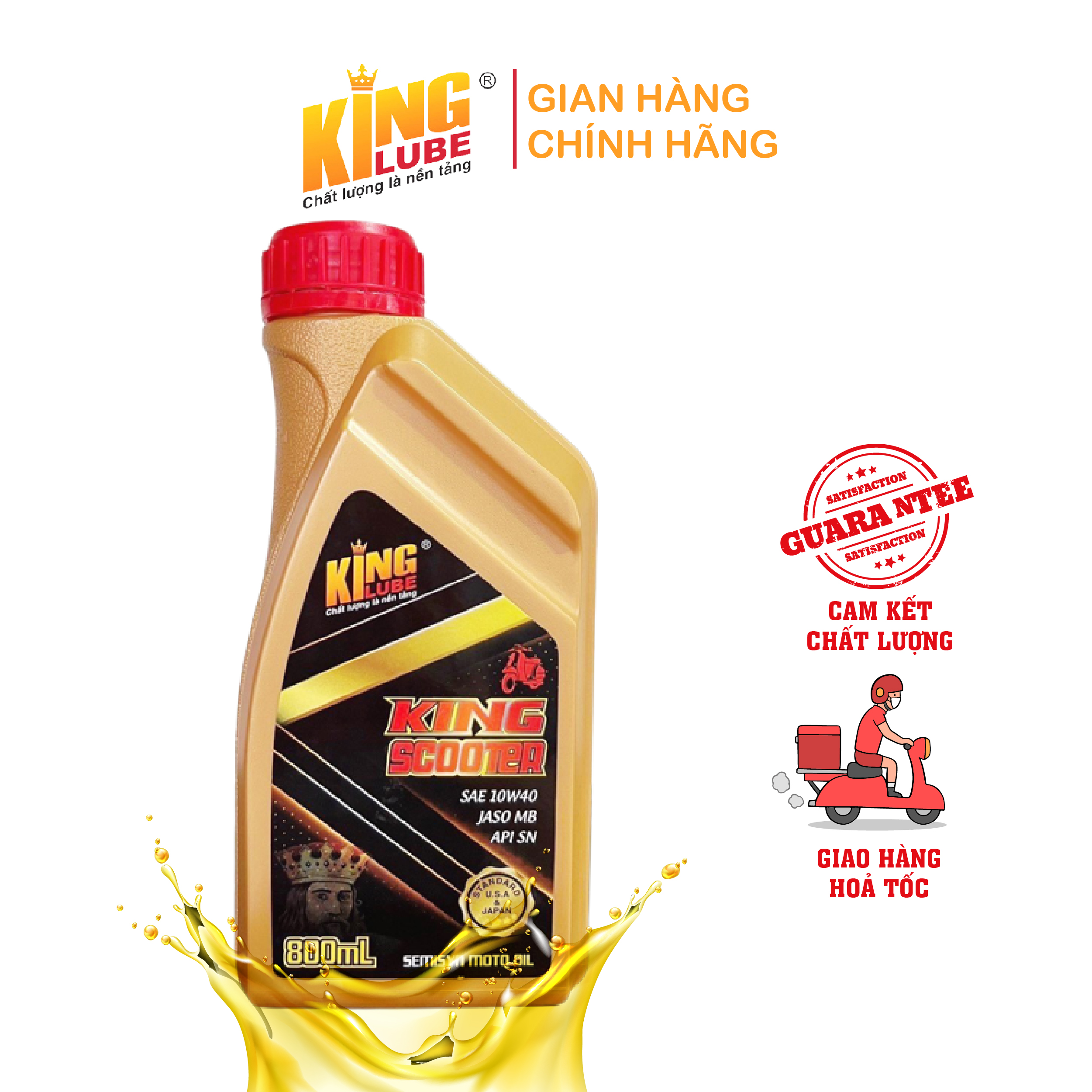 [MẪU MỚI] Dầu Nhớt Xe Tay Ga KING SCOOTER SN 10W-40 800ml