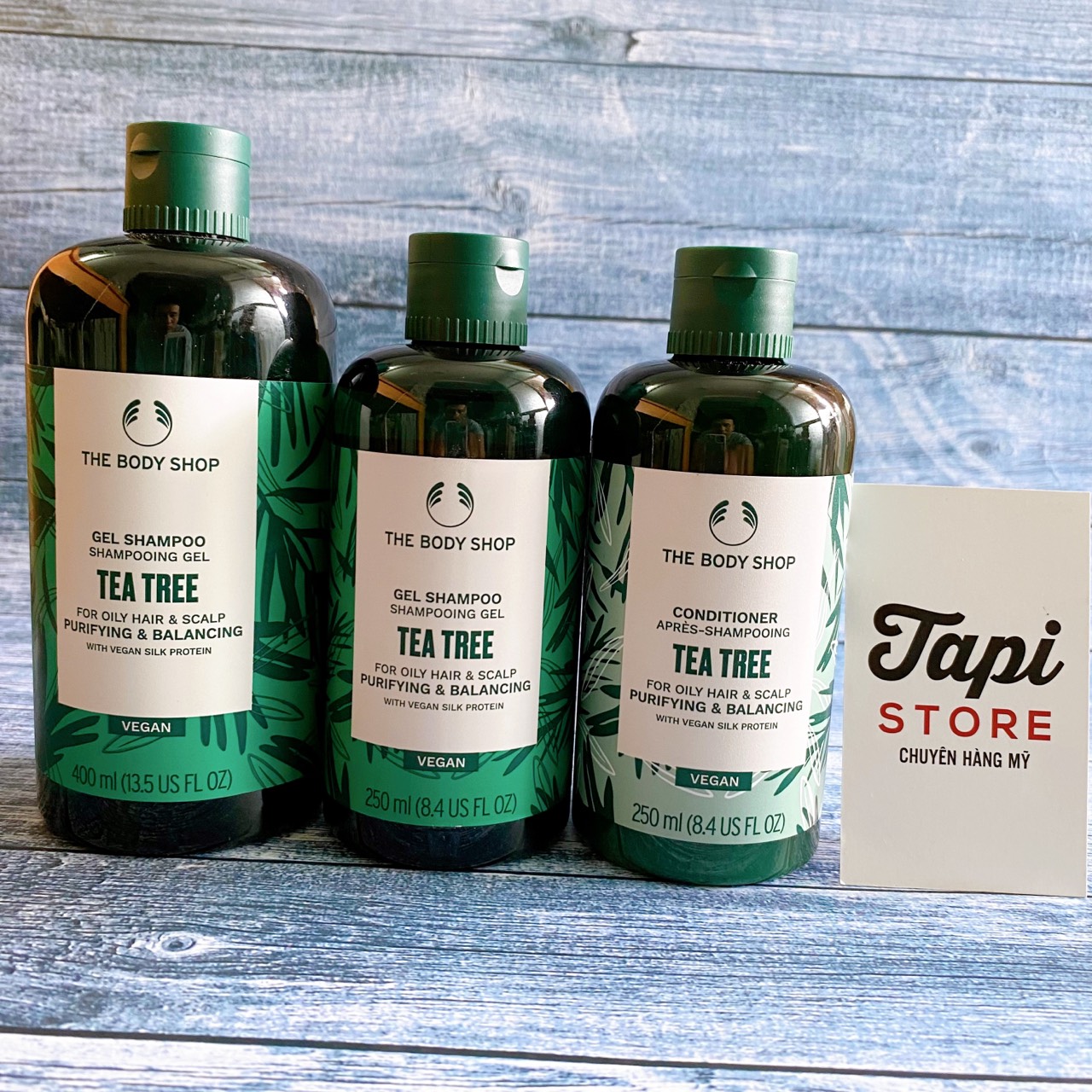 Dầu gội/ xả The Body Shop Tea Tree Purifying & Balancing Shampoo/ Conditioner
