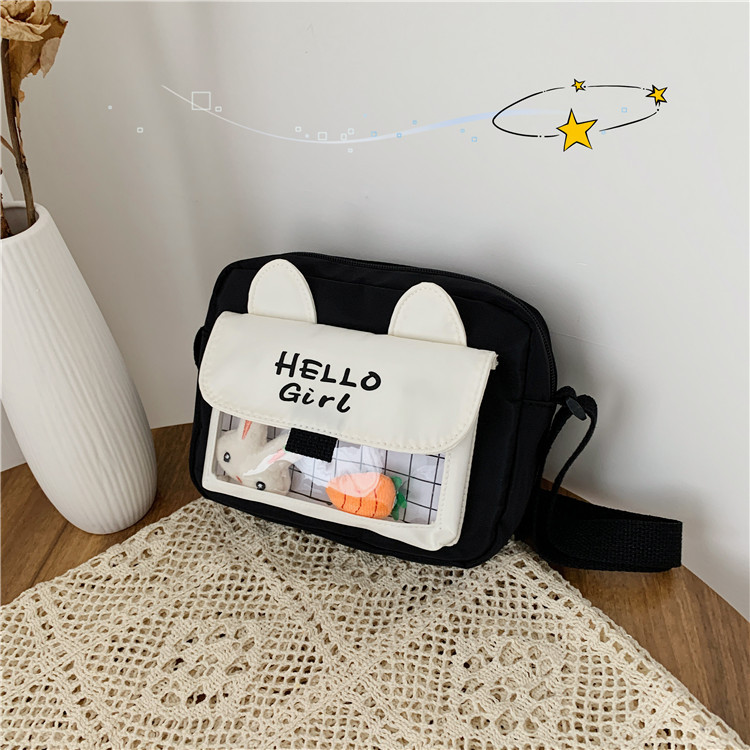 Túi Đeo Chéo Tai Thỏ Trong Suốt Kèm Sticker Bông P1916 - parisa.vn