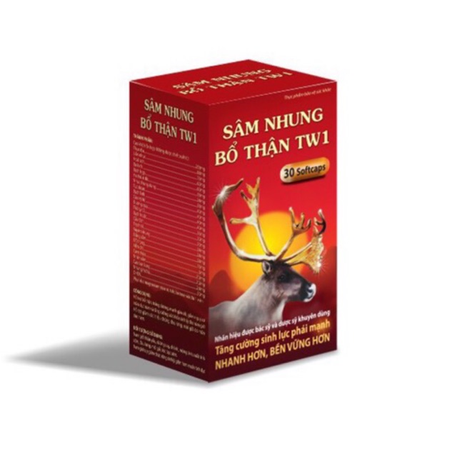 Viên uống sâm nhung bổ thận TW1 - Giúp bổ thận , tráng dương , tăng cường sinh lý cho nam giới  - lọ 30 viên.