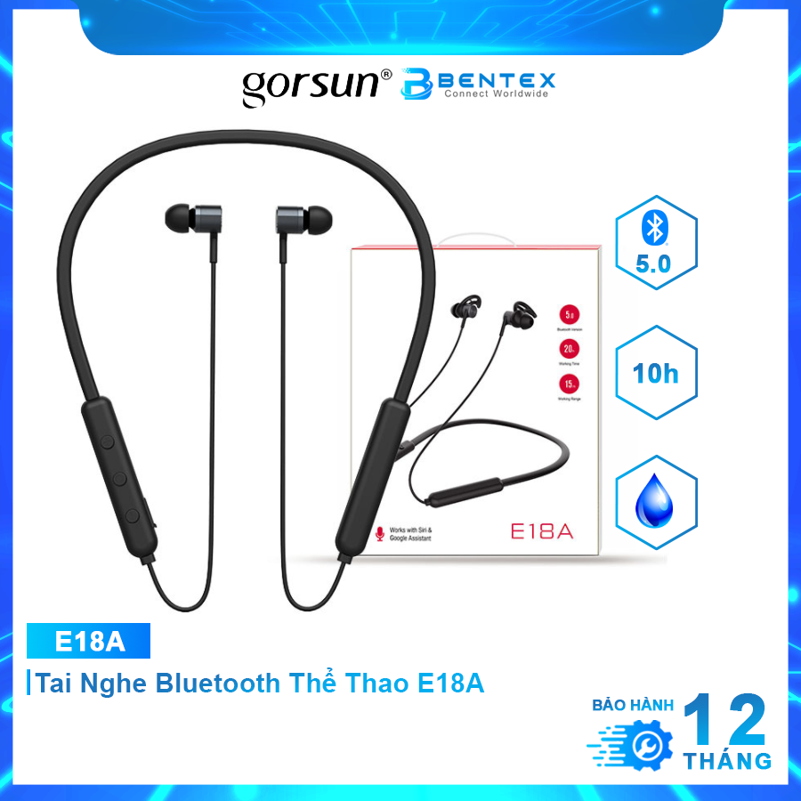 Tai nghe bluetooth gorsun e18a tws bluetooth 5.0 thể thao chống nước có mic chính hãng bảo hành 12tháng