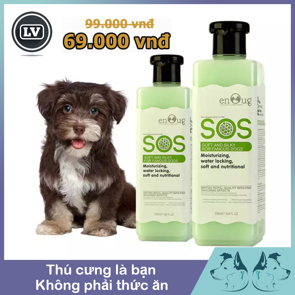 [CHÍNH HÃNG]  Sữa Tắm Cho Chó SOS Màu xanh lá giúp lông mềm mượt 530ml - Phụ Kiện Thú Cưng Long Vũ