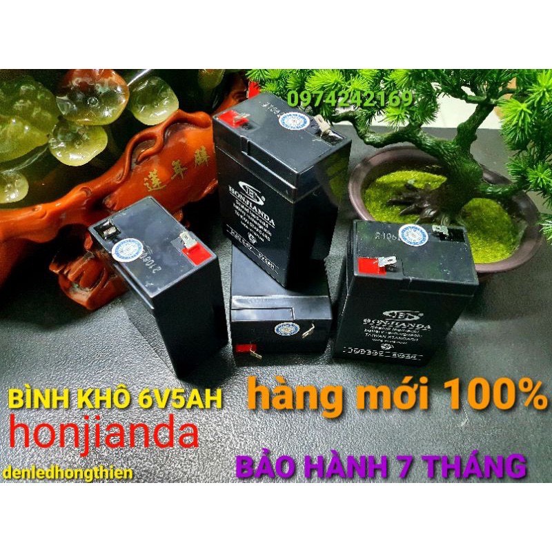 Bình ắc quy khô 6v-5ah honjianda---chuyên thay thế đèn và quạt sạc, xe điện trẻ em
