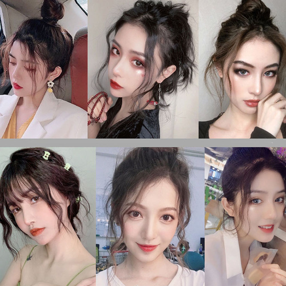 Tóc Mái Tổng Hợp Tự Nhiên Cho Nữ, Pháp Pha Trộn Clip Trong Phần Mở Rộng Tóc Tóc Mái Giả Tóc Side Fringe