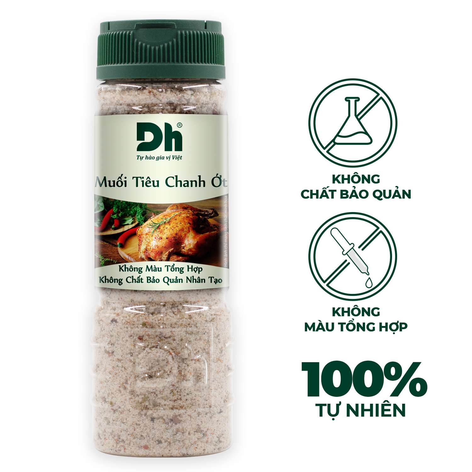 Muối Tiêu Chanh Ớt Dh Foods 120g - đặc sản muối tiêu cay dùng chấm thịt, cá, nêm ướp món kho, canh, xào, Không Màu Tổng Hợp, Không Chất Bảo Quản Nhân Tạo