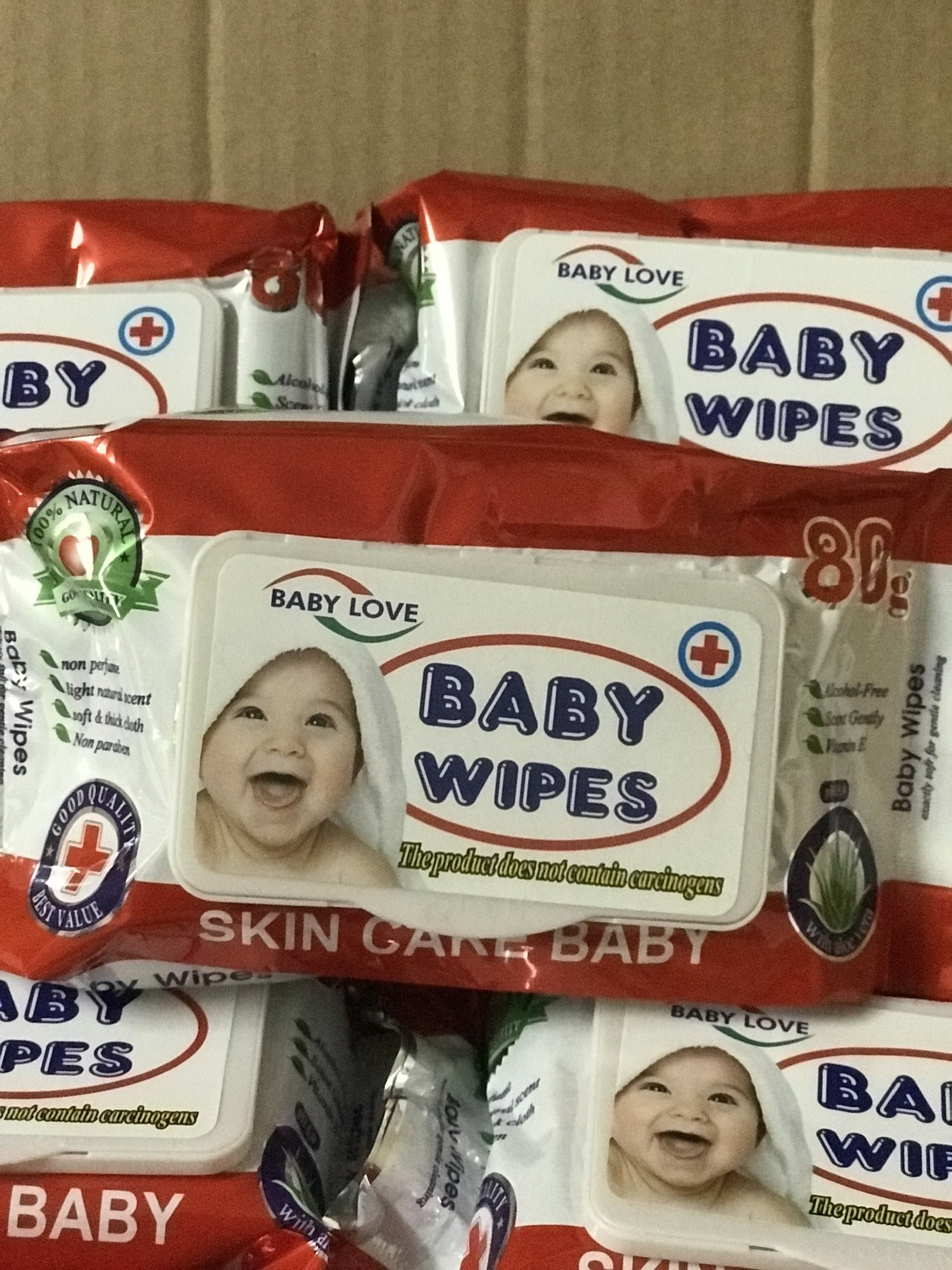 Combo 5 bịch khăn giấy ướt baby wipes bịch 80g