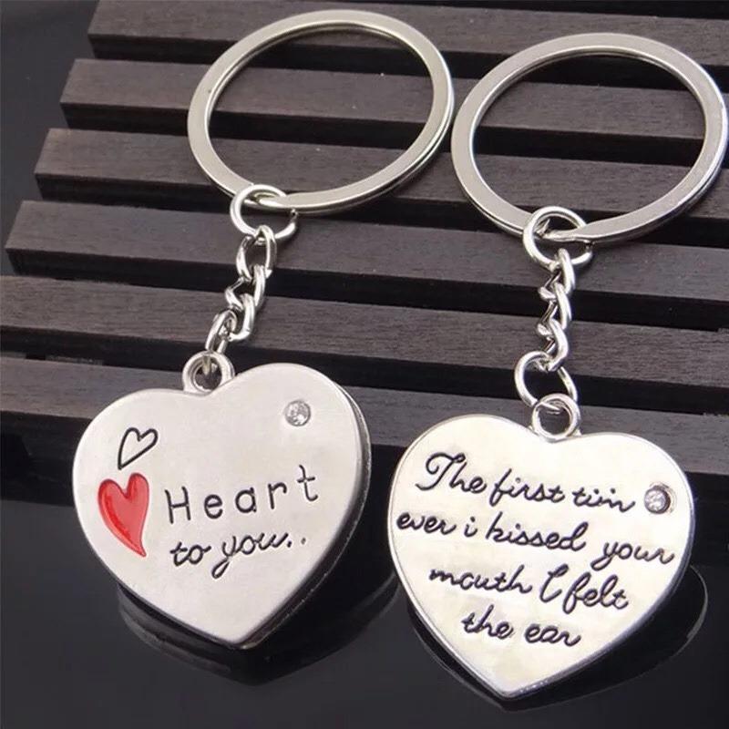 MÓC KHÓA CẶP TÌNH YÊU HÌNH 2 TRÁI TIM LỒNG VÀO NHAU