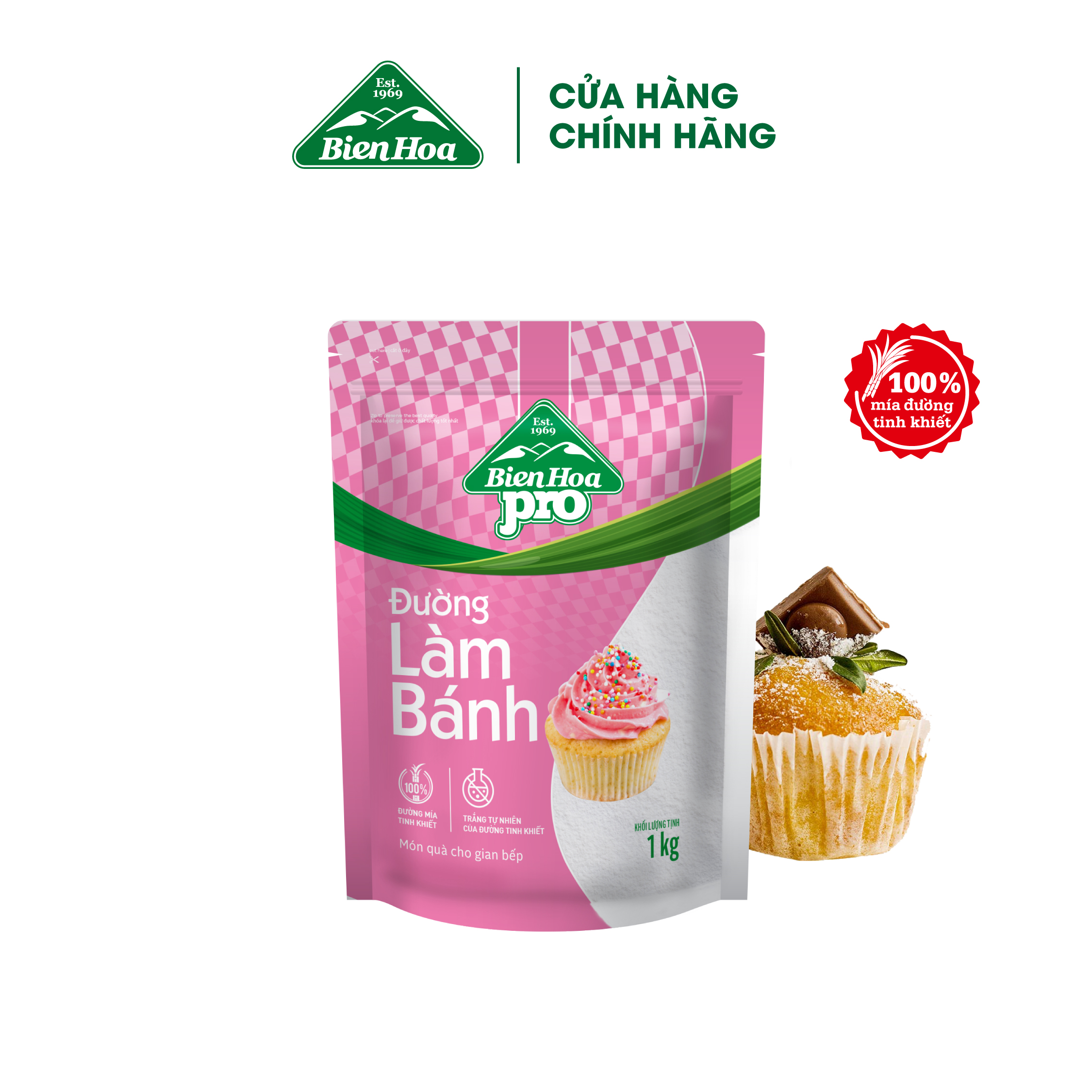 Đường Làm Bánh Biên Hòa Pro Baking 1kg/túi