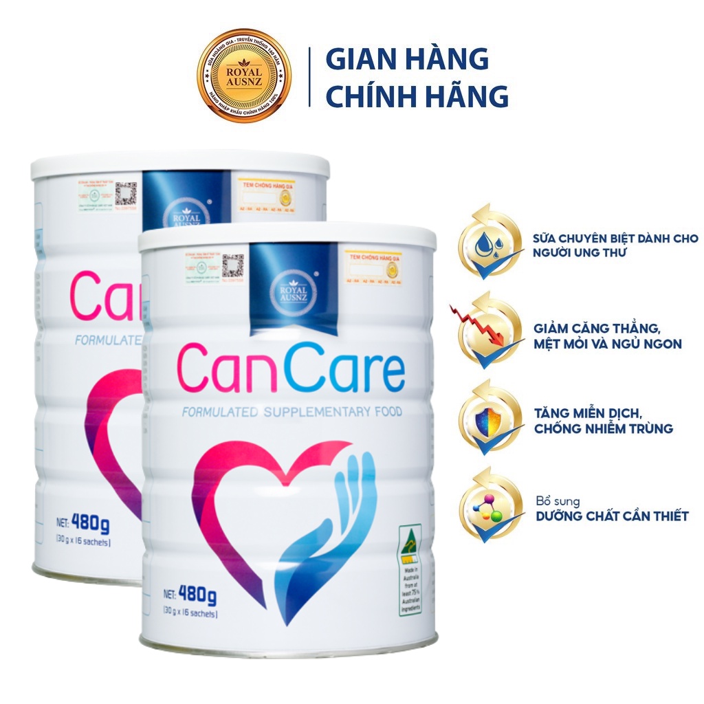 COMBO 2 Sữa Hoàng Gia Royal Ausnz Cancare – Sữa Dinh Dưỡng Chuyên Biệt Cho Người Bệnh Ung Thư – Hàng chính hãng