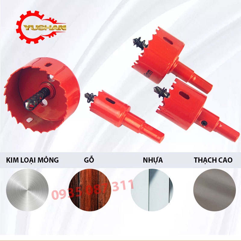 Mũi khoét lỗ tròn đa năng mũi khoét sắt mũi khoét gỗ thạch cao từ 20mm đến 200mm shopplion