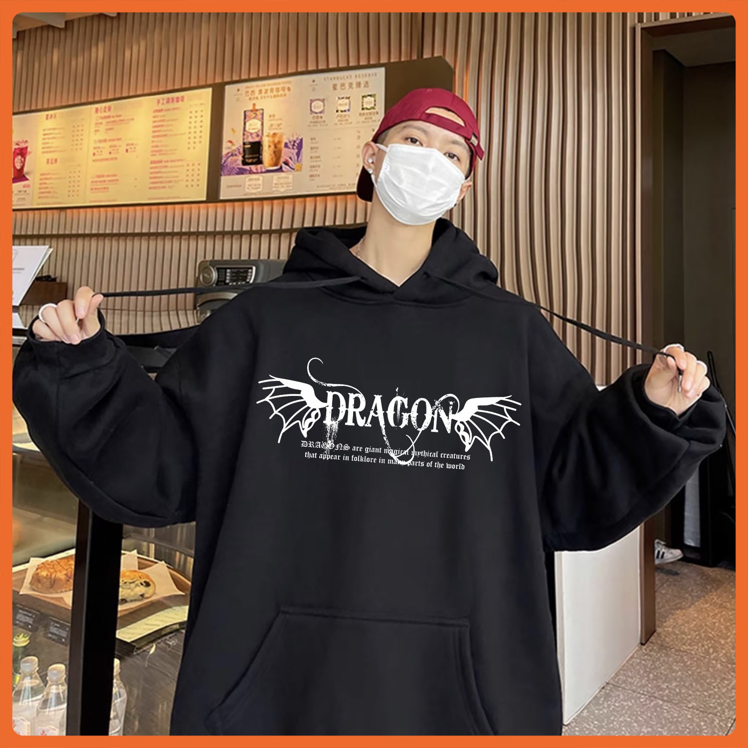 Áo khoác hoodie unisex form rộng dragon - áo khoác hoodie nam nữ cá tính form 40-90kg