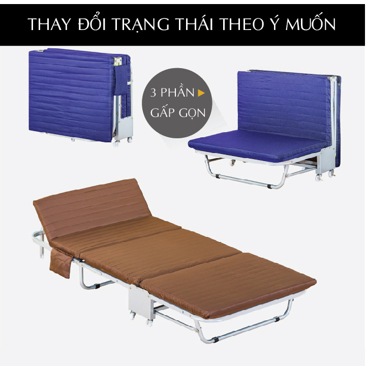 Giường Gấp Văn Phòng, Giường ngủ gấp gọn, Giường di động - Giường xếp gấp gọn văn phòng KT 65cm x 1m85