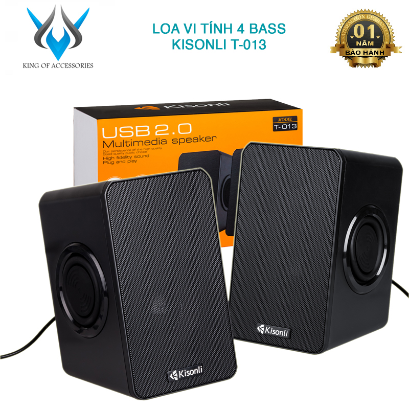 Loa vi tính 2.0 kisonli t-013 tích hợp 4 bass - thiết kế nhất tín computer