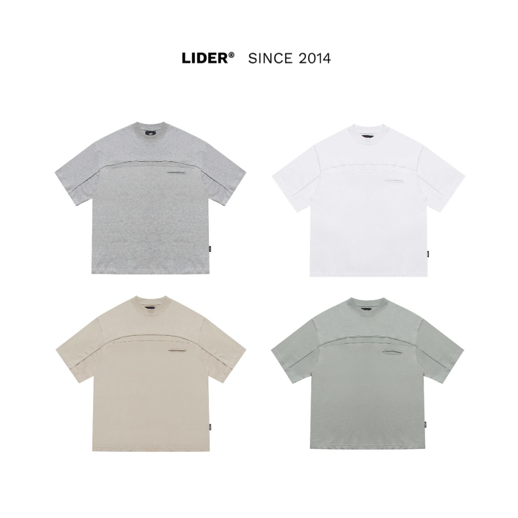 Áo thun basic unisex lider original boxy tee - trắng/ be/ xanh/ xám