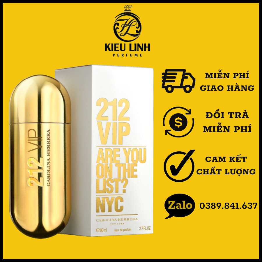 Nước hoa nữ 212 vip vàng 80ml