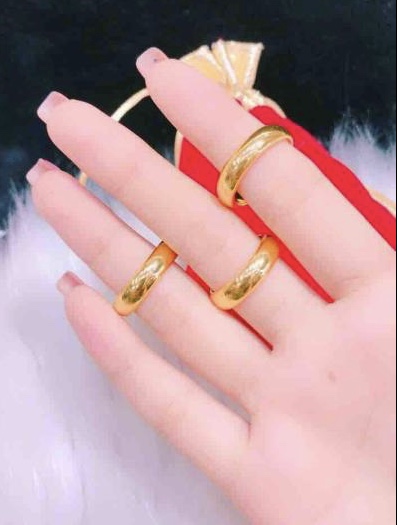 Nhẫn trơn mạ vàng 24k cao cấp khắc 9999 loại 2 chỉ