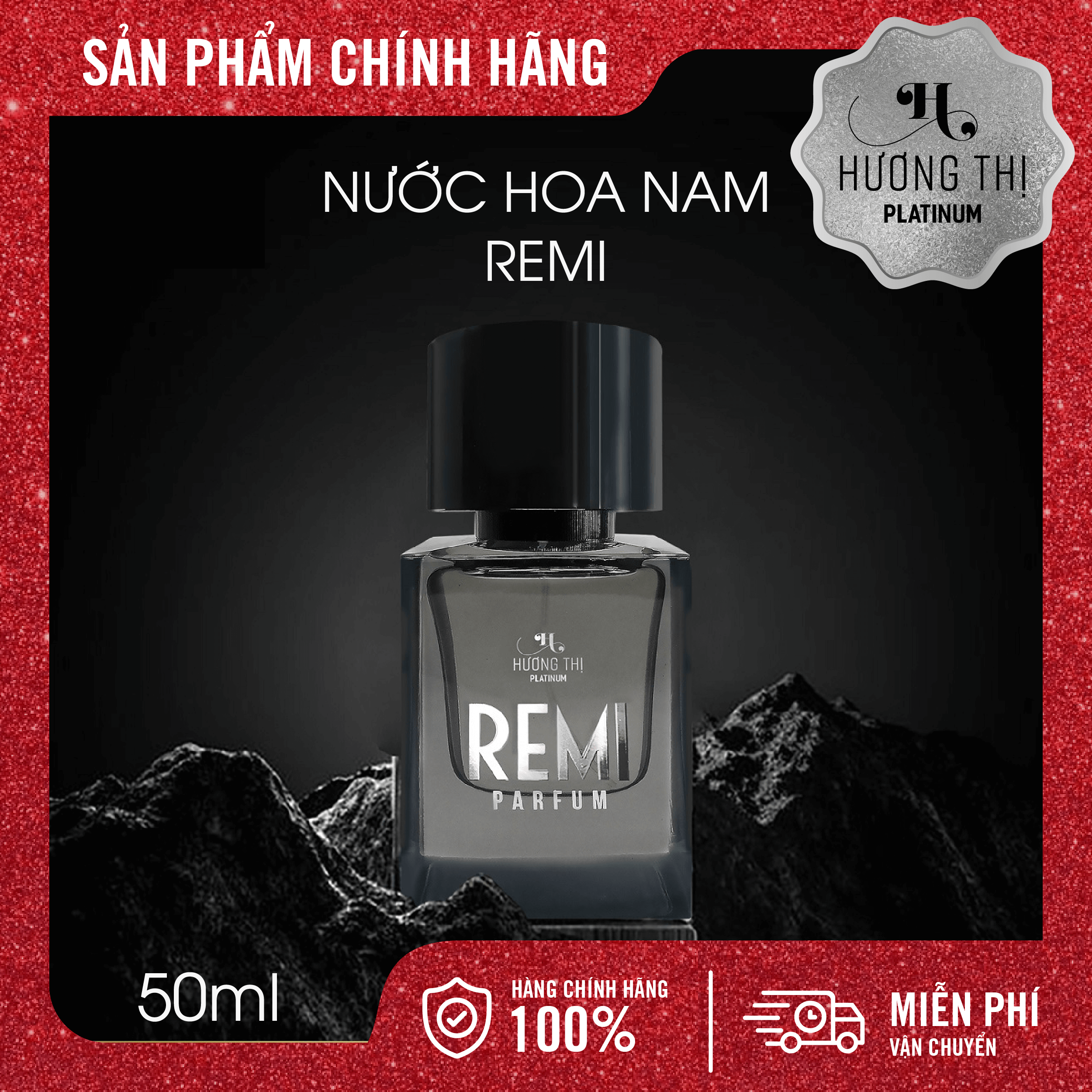 ✅CHÍNH HÃNG✅ Nước Hoa Nam Remi Hương Thị Cao Cấp, Giữ Mùi 12 Tiếng, Tỏa Hương 2 m, Mùi Hương Gỗ Cá Tính (50 ml)