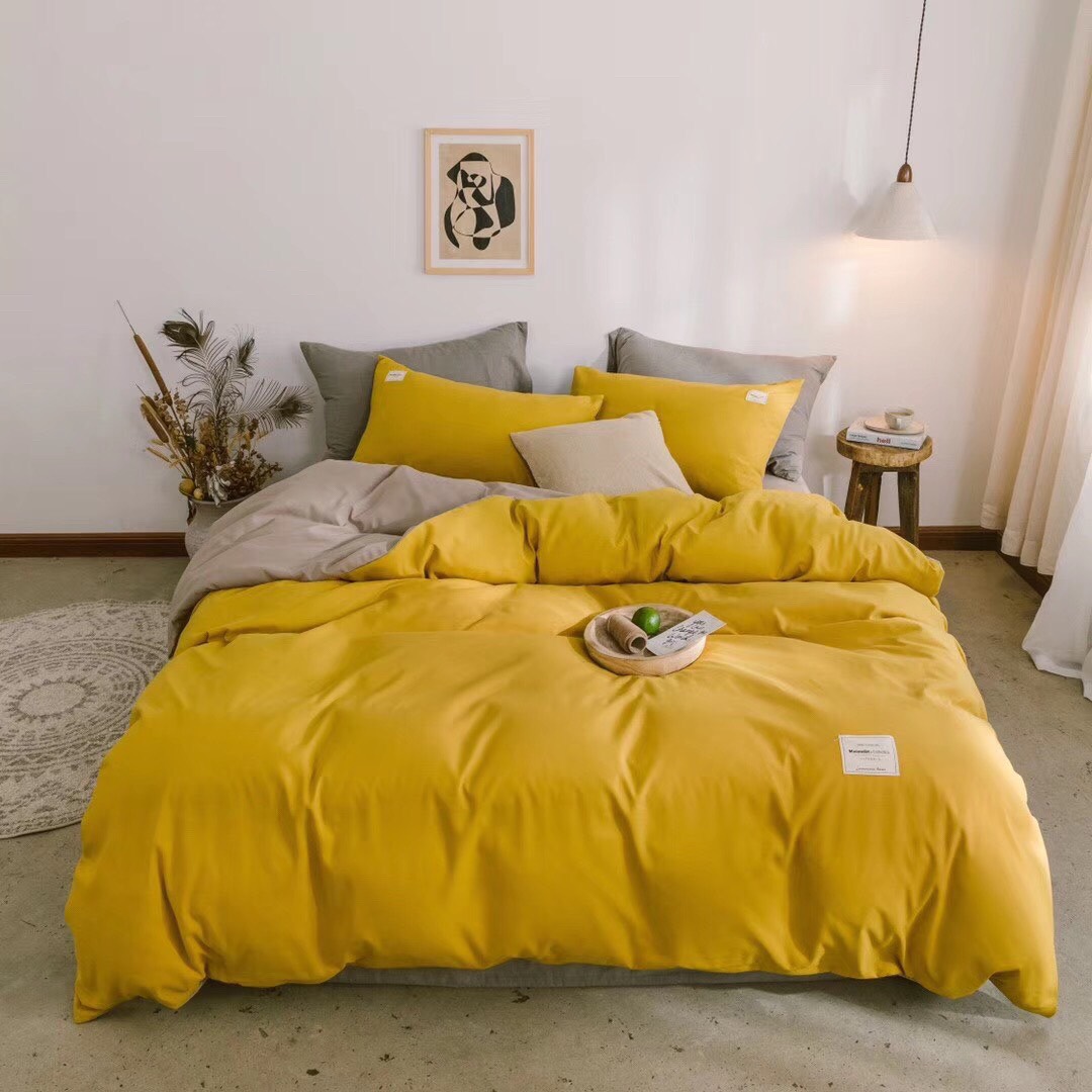 Trọn bộ chăn ga vỏ gối 4 món (bộ drap trải giường, vỏ chăn, vỏ gối) chất cotton Tici nhập khẩu, đa dạng lựa chọn màu sắc