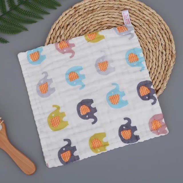 [HCM]Set 5 Khăn Sữa Xô Nhăn 6 Lớp Dày Đẹp Cho Bé/ Khăn Mặt Bé Sơ Sinh