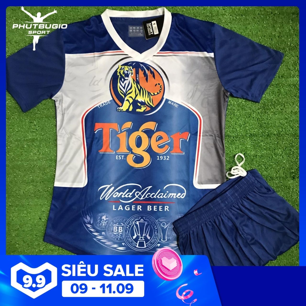[ẢNH THẬT] Bộ áo bóng đá TIGER BIA / TIGER BEER mới nhất THUN LẠNH CAO CẤP - Quần áo đá banh chất tốt / Phút Bù Giờ Sports