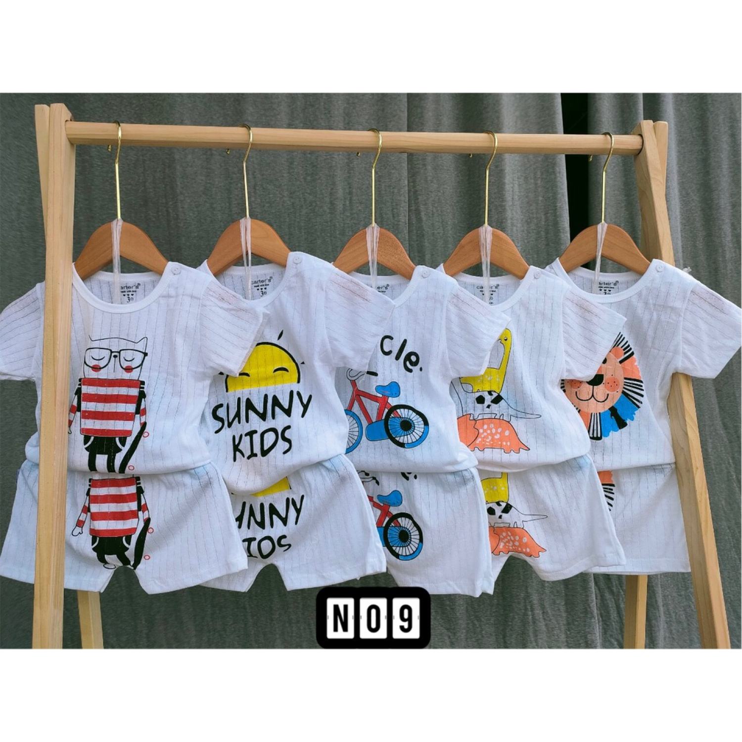 Set 5 bộ cotton áo ngắn tay quần ngắn, quần áo sơ sinh