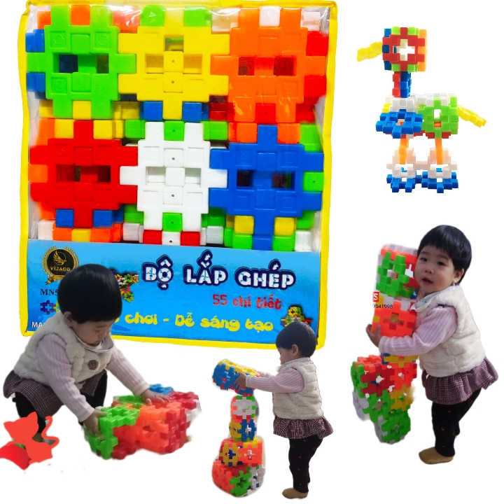 Ghép Hình LEGO THông Minh 55 Chi Tiết Size Đại Hàng Việt Nam