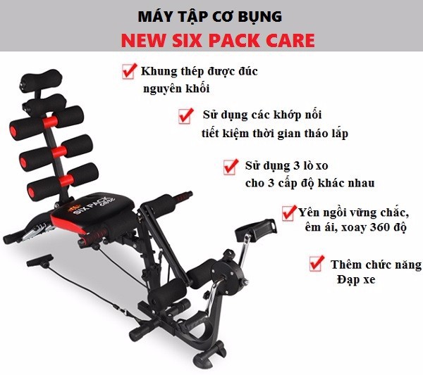Máy tập cơ bụng New Six Pack Care có đạp chân