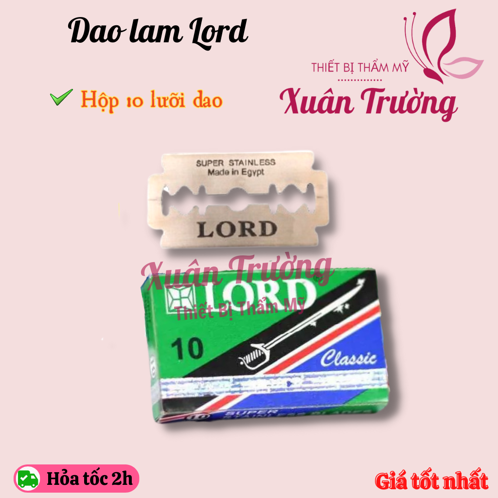 Hộp 10 lưỡi dao lam Lord cạo râu, cạo mặt chất lượng | Dao làm hộp 10c