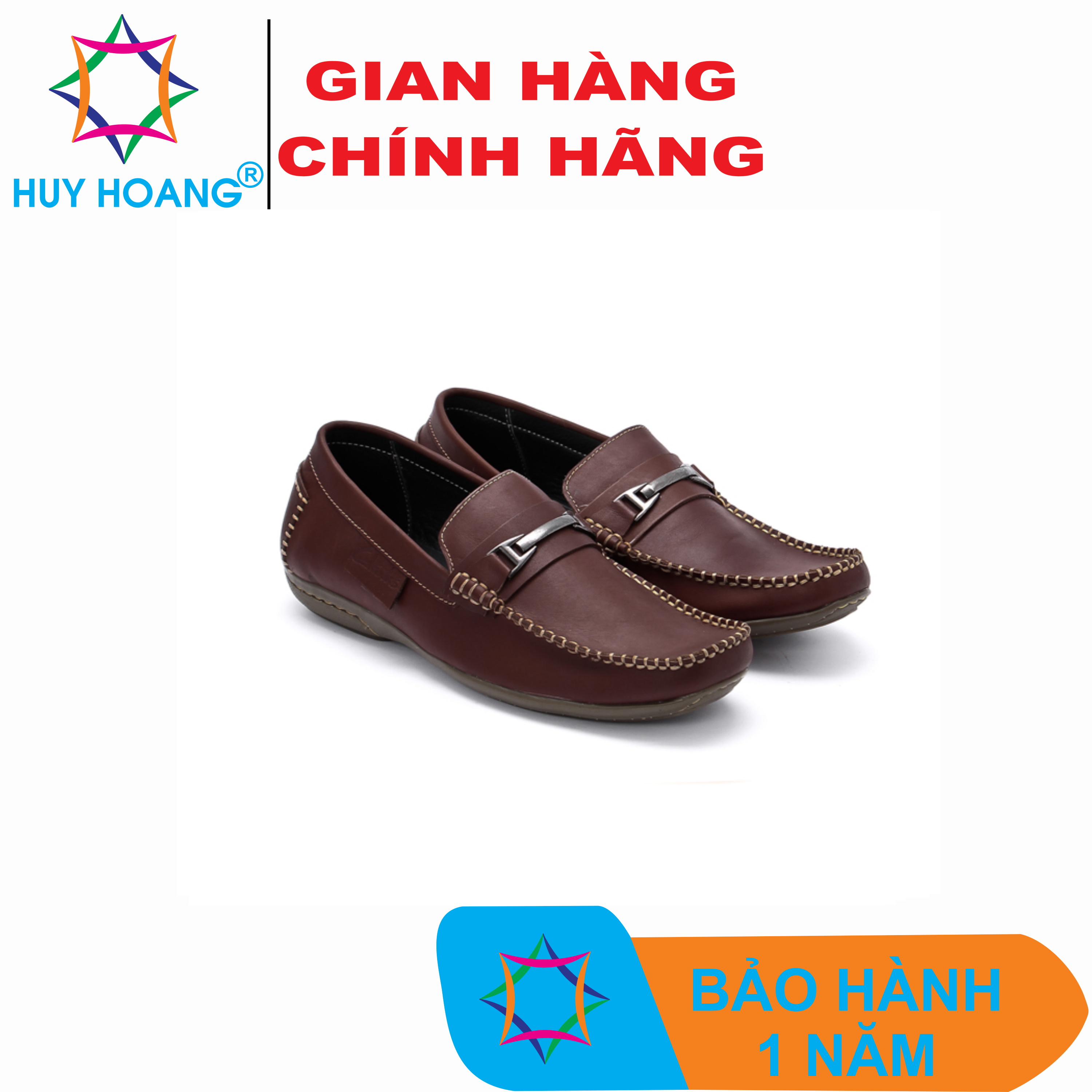 Giày mọi nam da bò màu nâu đỏ TH7115