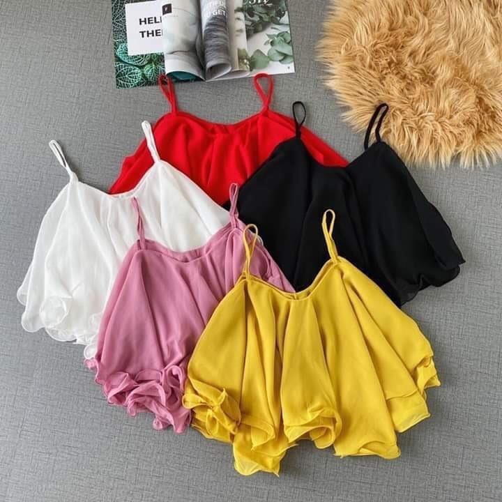 Áo kiểu 2 dây voan bèo