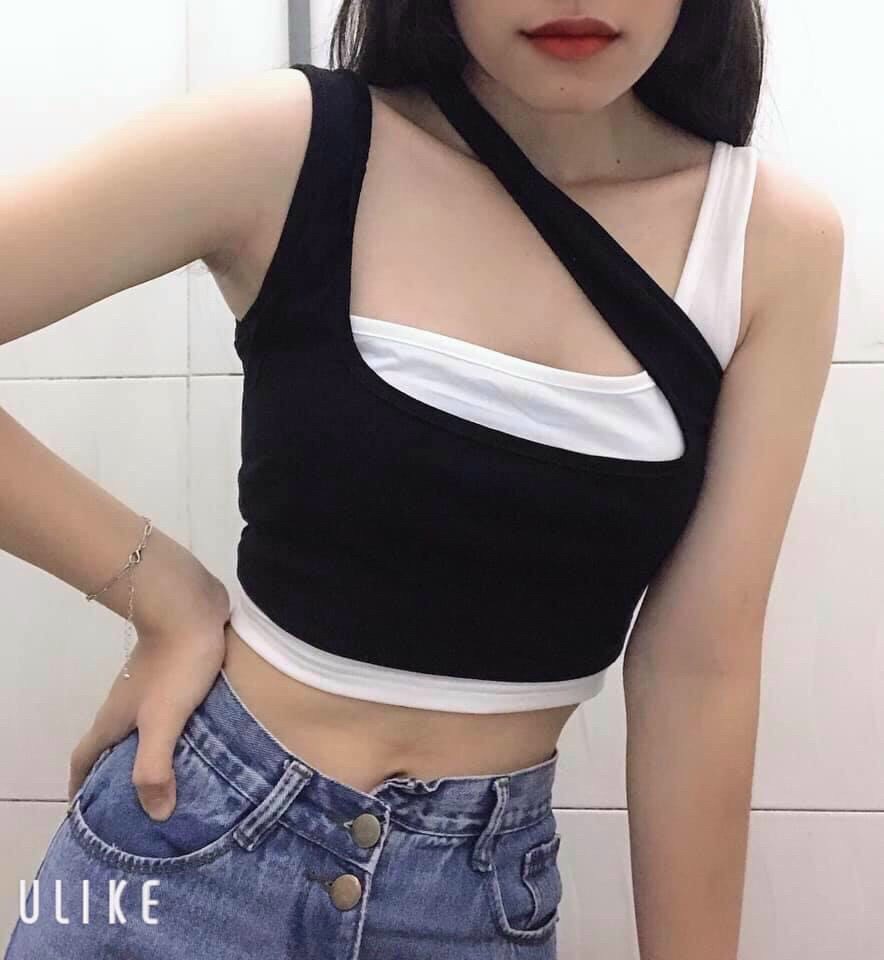 Sét 2 Áo Chéo Cổ Siêu Hót Hít Đã Về,Chất Borip Lụa Dày Dặn Nha Khách-NU