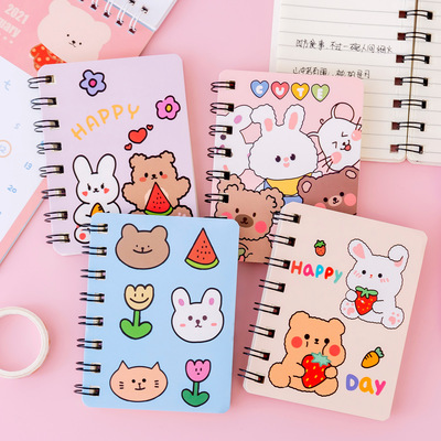 Sổ tay bìa còng, sổ tay mini gáy xoắn lò xo hoạt hình xinh xắn