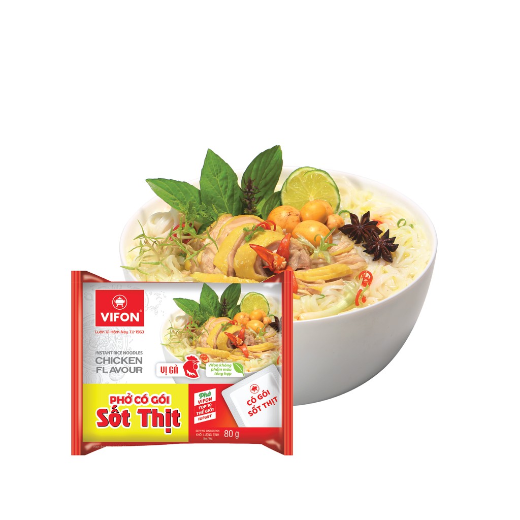 Phở có gói sốt thịt vị gà 70g