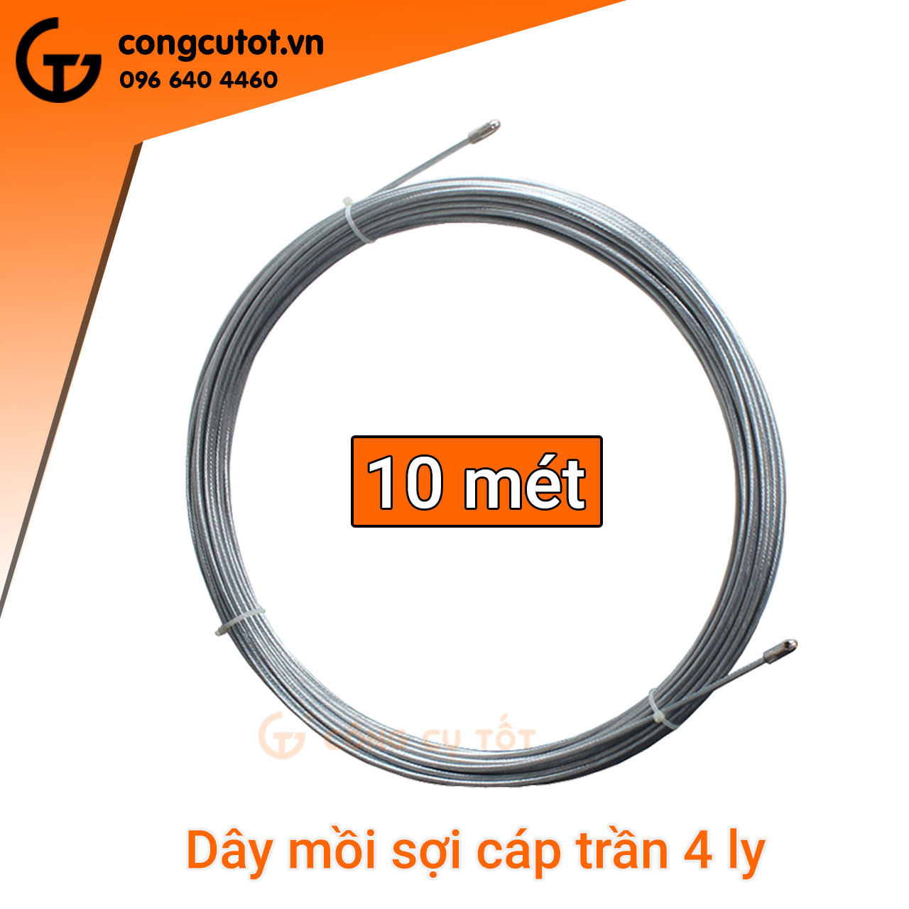 Dây mồi luồn ống ghen dây điện sợi cáp trần 4 ly đầu bánh xe