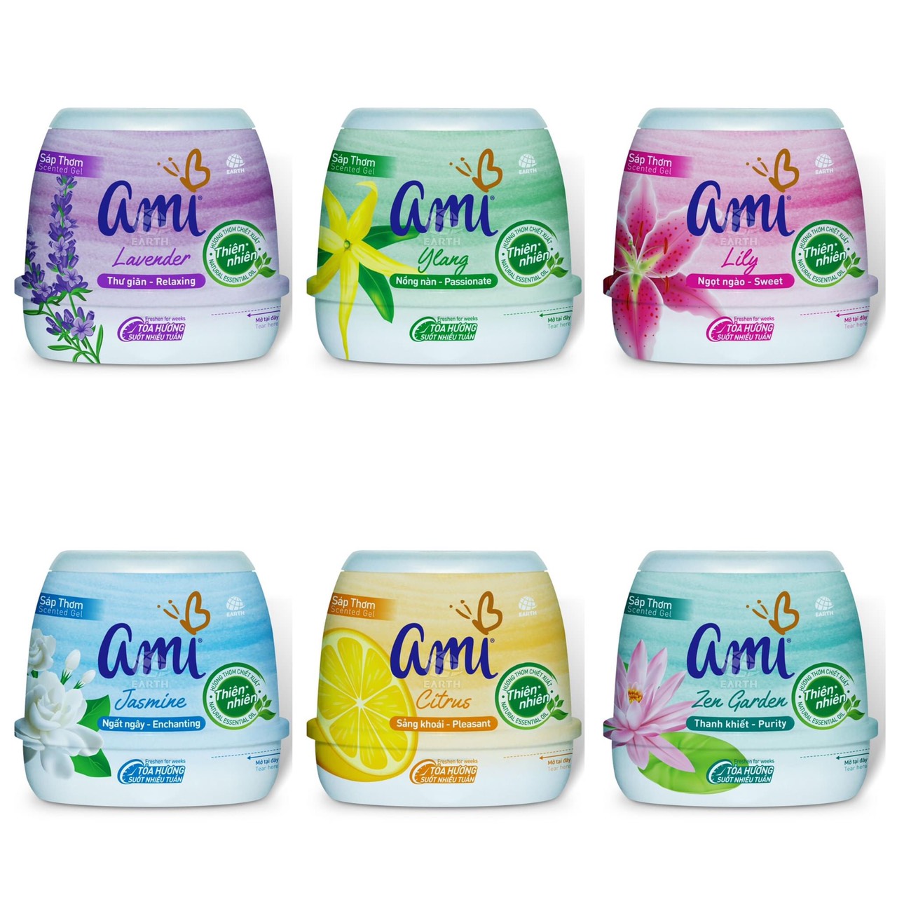 Sáp thơm khử mùi Ami 200 g - (Nhiều mùi hương) hương thơm chiết xuất thiên nhiên