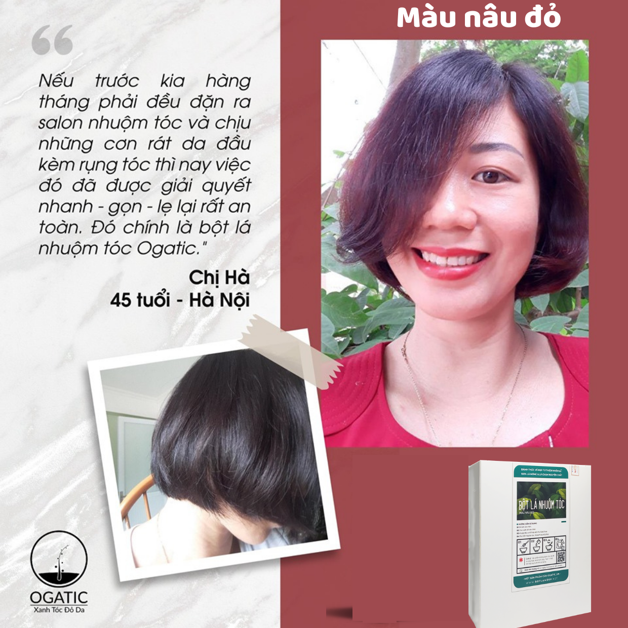 BỘT LÁ NHUỘM TÓC PHỦ BẠC Thuốc nhuộm tóc OGATIC