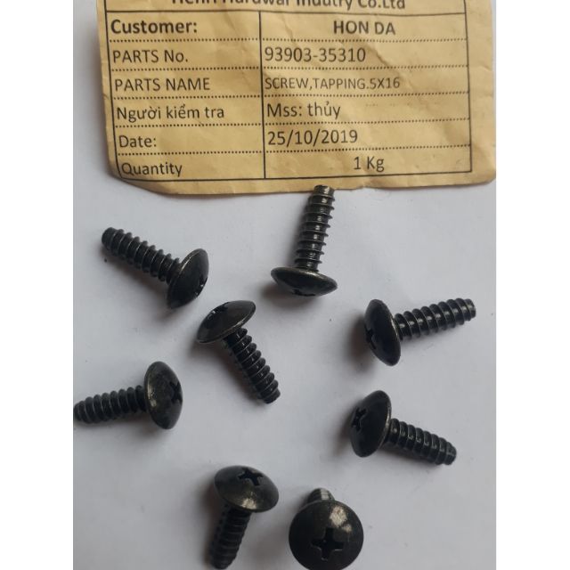Ốc gắn dàn xe máy 5x16mạ đen giá 15 con