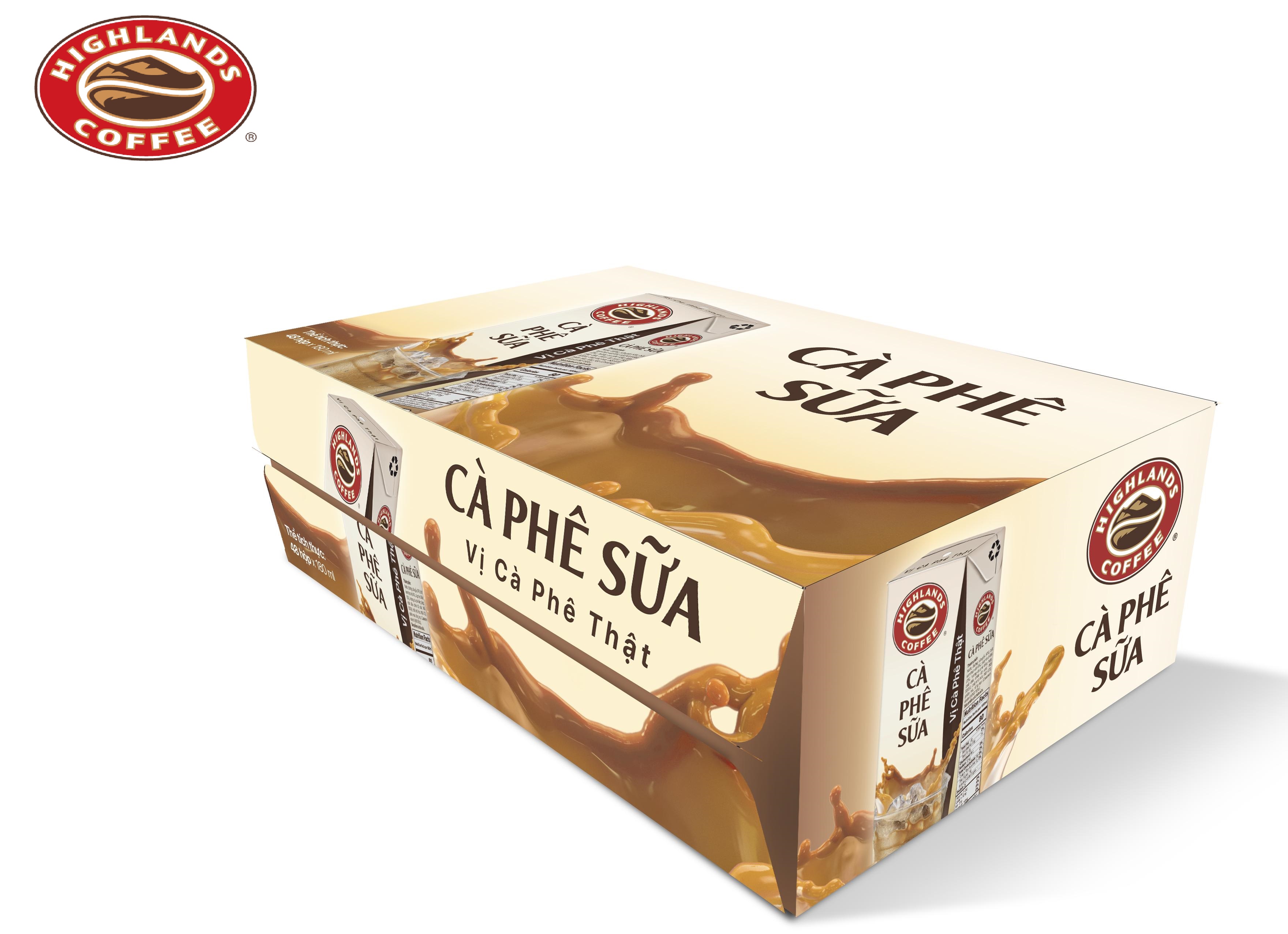 1 thùng 48 hộp Cà phê Sữa Tetra Pack Highlands coffee 180ml