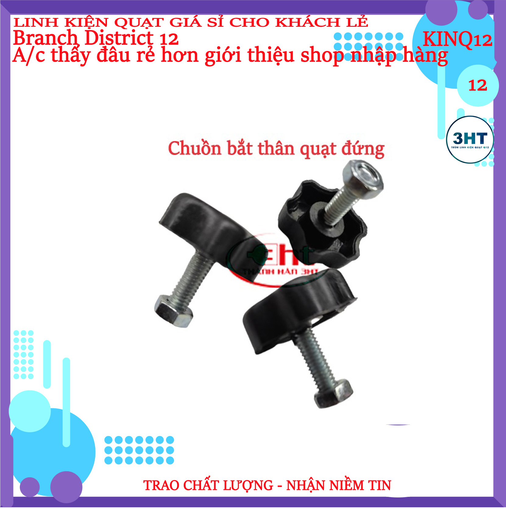 Ốc vặn thân cổ quạt ren 6mm - 3ht